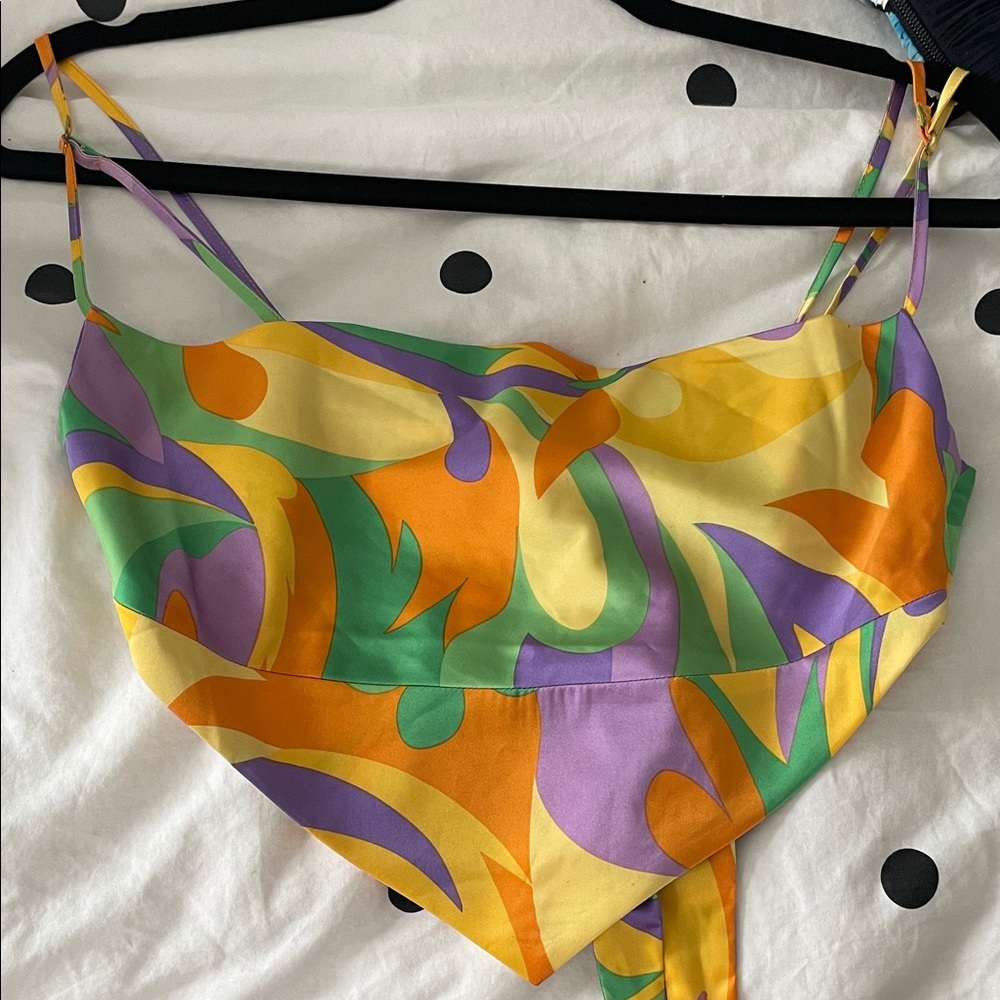 DANIELLE BERNSTEIN Multicolor Crop Top BNWOT Never Worn Medium